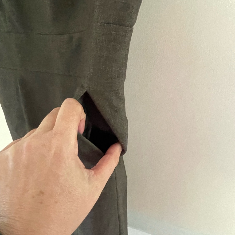 Calvin Klein Womens Gray Sheath Sleeveless Lined Scooped Neck Dress Size 6 - Picture 3 of 6